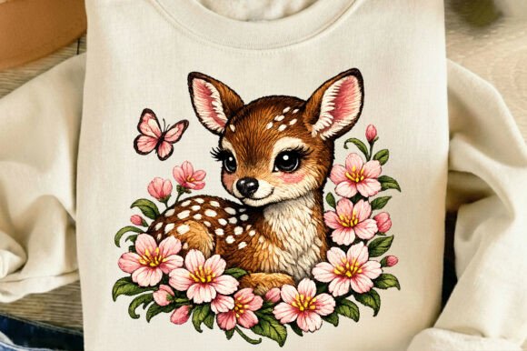 Adorable Baby Deer Embroidery Art PNG Review