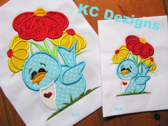 Bird with Summer Flowers: A Festive Embroidery Choice