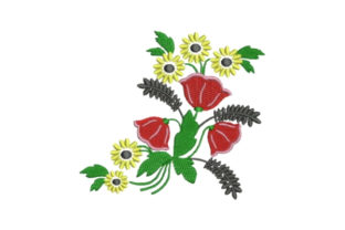 Charming Colorful Flowers Embellishment