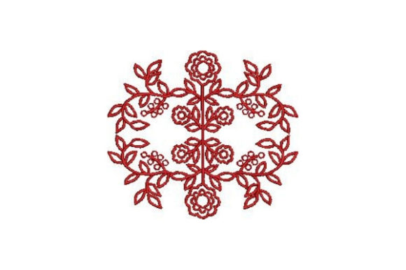 Charming Redwork Flowers Design for Gifts
