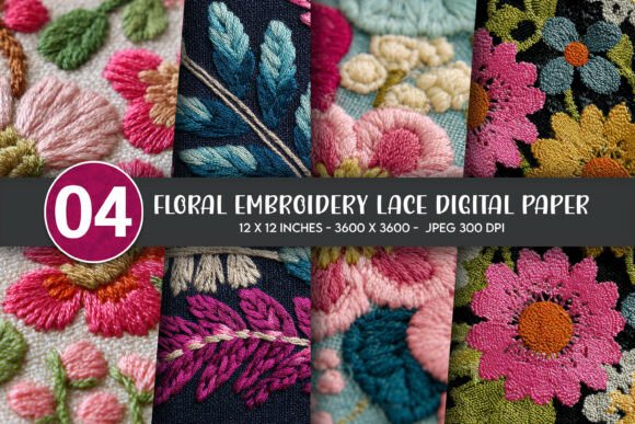 Floral Embroidery Lace for Elegant Projects