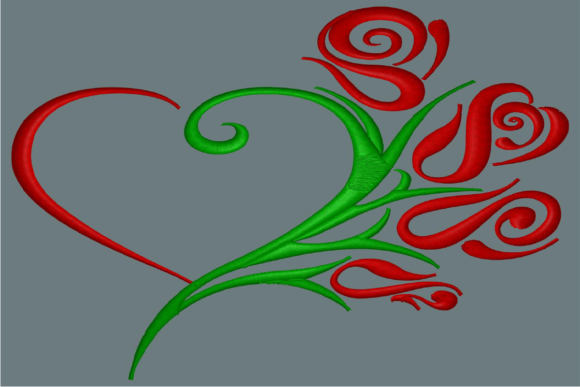 Heart and Roses: A Versatile Embroidery Design