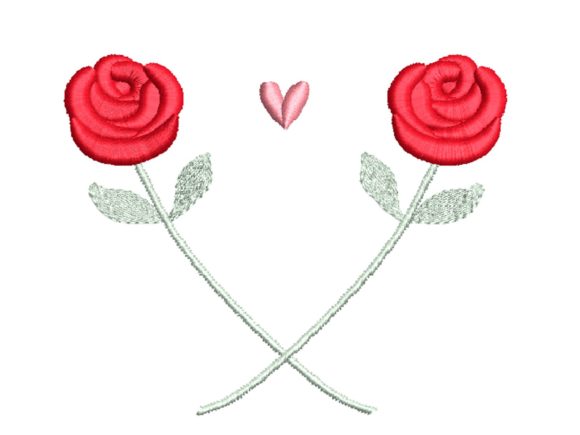 Roses and Heart: A Charming Embroidery Design