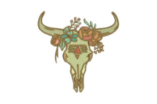 Skull with Flowers: A Boho Embroidery Gem