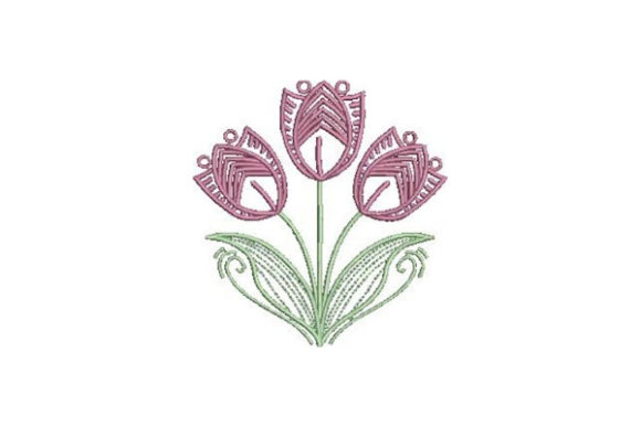 Tulips Outline Flowers: A Spring Embroidery Delight