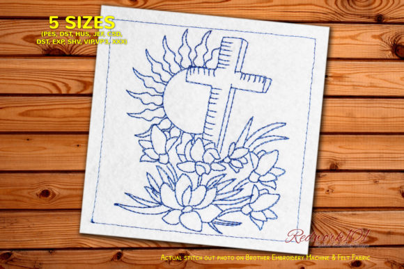 Wooden Cross with Flowers Redwork: A Detailed Review